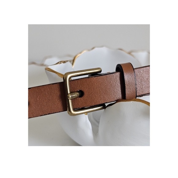 Banana Republic Dyed Calf Hair Faux Leather Brown Skinny Belt Animal‎ Print XS main image 6